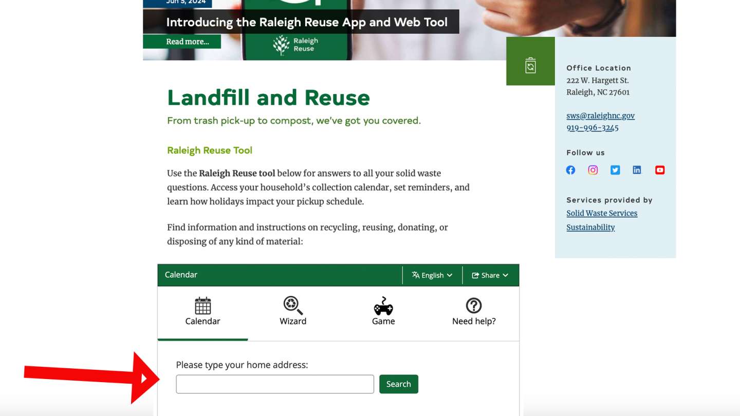 How to Download and Print Curbside Collection Calendar Raleighnc.gov